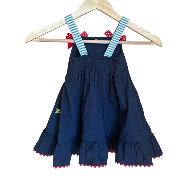 Good Lad Crab Embroidered Nautical Red White and Blue Dress 2T - Picture 4 of 7